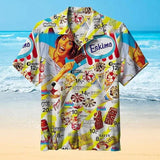 Funny Hawaiian Shirt - Ice Cream Print, Summer Short Sleeve, Oversized Men's Shirts