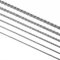 925 Sterling Silver Rope Chain Necklace & Bracelet – 2mm/3mm/4mm Unisex