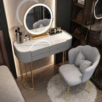 Luxury LED Makeup Vanity – White Dressing Table with Mirror & Storage for Bedroom or Salon
