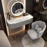 Luxury LED Makeup Vanity – White Dressing Table with Mirror & Storage for Bedroom or Salon