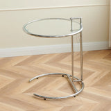 Transparent Nordic Glass Coffee Table – Adjustable Steel Side Table