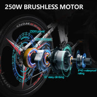 26” Folding Electric Mountain Bike – 250W, Dual Suspension