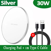 FDGAO 30W Wireless Charger - USB C Fast Charging Pad - Quick Charge QC 3.0 - For iPhone 14/13/12/11 XS XR X 8 - Samsung S22 S21 S20