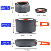 Widesea Camping Tableware Outdoor Cookware Set Pots Dishes Bowler Kitchen Equipment Gear Utensils Hiking Picnic Travel