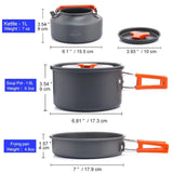 Widesea Camping Tableware Outdoor Cookware Set Pots Dishes Bowler Kitchen Equipment Gear Utensils Hiking Picnic Travel