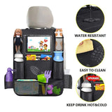 Car Backseat Organizer with Touchscreen Tablet Holder – Storage Pockets & Seat Protector