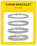 Vnox Stainless Steel Cuban Chain Bracelet for Men & Women – 6–12mm