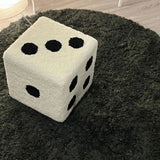 Cubic Lamb Wool Dice Stool – Fun & Fluffy Home Accent