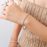 925 Sterling Silver Women’s Rose Gold Tennis Bracelet Cubic Zirconia Jewelry