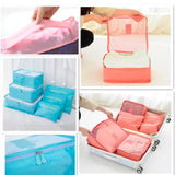 Thickened 6-piece/set travel bag clothes and shoes trimmer travel pack cubic suitcase trimmer home storage Jack's Clearance
