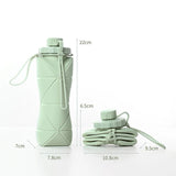 600ml Folding Silicone Water Bottle Sports Water Bottle Outdoor Travel Portable Water Cup Running Riding Camping Hiking Kettle