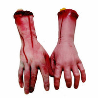 Halloween Horror Fake Arm Hand Latex Simulation Life Size Scary Arm Cut Off Hand Bloody Halloween Prop Haunted Party Decoration