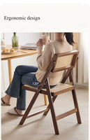 Stackable Wooden Dining Chair – Foldable Woven Seat for Kitchen, Patio & Balcony