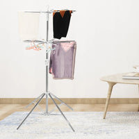 Foldable Clothes Drying Laundry Rack Portable Space Saving Adjustable Height-Adjustable Stainless Steel Laundry Drying Rack