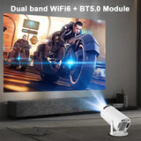 Transpeed 4K Android 11 Projector - Dual WiFi6, 200 ANSI, Allwinner H713, BT5.0, 1080P, Portable Cinema