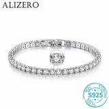 Women’s S925 Sterling Silver Tennis Bracelet – ALIZERO 4mm Zirconia, Elegant Engagement Jewelry