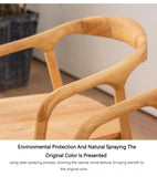 Nordic Wooden Dining Chair – Simple Design with Armrests & Backrest