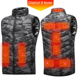 Intelligent Headed Waistcoat Men Women USB Electric Smart Heating Vest Zipper 9 Areas Zone for Outdoor Hunting for Sports Hiking Jack's Clearance