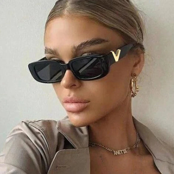 Retro Small Frame Cat Eye Sunglasses for Women 2021 Luxury V  Sun Glasses Men Fashion Jelly Sunglasses with Metal Hinges