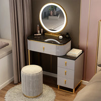 A Set Makeup Dressing Table with Mirror Slate Furniture Girl Bedroom Bedside Storage Cabinet Integrated Minimalist Makeup Vanity Jack's Clearance