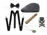 Retro 1920S 20S Gangster Set Men Party Props Berets Cigar Suspender Pocket Watch Gatsby Costume Accessories Set