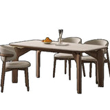 Modern Marble Dining Table – Low Square Island Design for Meetings & Home