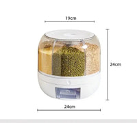360° Rotating Rice Dispenser - Sealed Grain Bucket, Moisture-proof Food Storage