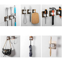 Adhesive Multi-Purpose Hooks - Wall Mounted - Mop Caravan RV Organizer Holder Rack - Brush Broom Hanger Hook - Kitchen Bathroom Strong Hooks