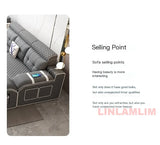 MINGDIBAO Modern U-Shaped Fabric Sectional Sofa with Speaker, Adjustable Headrests,USB Charging - Comfortable Quilted Upholstery