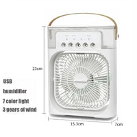 3-in-1 Mini Portable Air Cooler, Humidifier & LED Night Light – Household & Office Fan