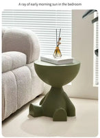 Cartoon-Inspired Flat Head Coffee Table – Light Luxury Plastic Side Table for Small Spaces