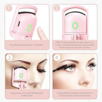 Pink Electric Eyelash Curler Charging Model Fast Heating Portable Shaping and Lasting Curling Eyelash Clip