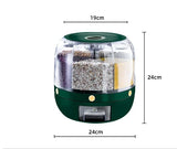 360° Rotating Rice Dispenser - Sealed Grain Bucket, Moisture-proof Food Storage