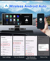 10/11.26" 4K Dash Cam with Wireless CarPlay & Android Auto – Dual Lens GPS Video Recorder with WiFi & FM AUX