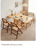 Stackable Wooden Dining Chair – Foldable Woven Seat for Kitchen, Patio & Balcony