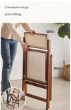 Stackable Wooden Dining Chair – Foldable Woven Seat for Kitchen, Patio & Balcony
