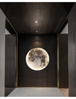 Nordic Modern Designer Art Minimalist Moon Wall Lamp Foyer Gallery Background Bedroom Bedside Roof Creative Decoration Hotel Bar