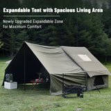 PAKICETUS 8-Person Inflatable Glamping Tent, Green Tent with Mesh Windows & Hand Pump with Extra-Large Canopy Living Room