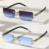 1 Pc Fashionable Trendy Frameless Rectangular Personalized Sunglasses For Daily Life