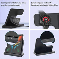 3 in 1 Wireless Charger Stand - For Samsung S22 S21 S20 S10 Ultra Note - Galaxy Watch 5 4 Active - Buds 15W Fast Charging Dock Station