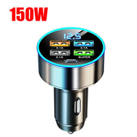4 Port USB Car Charger Type C PD 150W Fast Charging Adapter for Huawei OPPO Oneplus iPhone 14 Pro Max 13 12 11 Mini XS Xiaomi