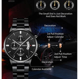Quartz Watch Men Business Fashion Fake Three Eye Six Pin Calendar Watch For Men Mesh Belt Men Watch Non Mechanical Boy - Jack's Clearance