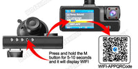 3-Camera Dash Cam System – 1080P Front & Rear WiFi DVR with Night Vision