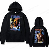 Tupac 2pac Graphic Hoodie Men Clothing Fashion Oversized Hip Hop Comfortable Autumn Winter Sweatshirt Male Casual Fleece Hoodies