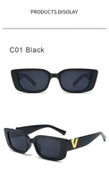 Fashion Rectangle Sunglasses Women Luxury Brand Vintage Small Frame Sun Glasses Ladies Classic Black Square Eyeglasses Oculos