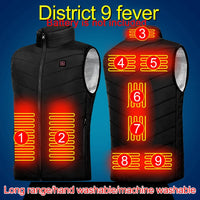 Intelligent Headed Waistcoat Men Women USB Electric Smart Heating Vest Zipper 9 Areas Zone for Outdoor Hunting for Sports Hiking Jack's Clearance