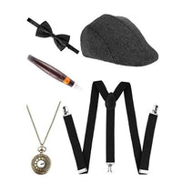 Retro 1920S 20S Gangster Set Men Party Props Berets Cigar Suspender Pocket Watch Gatsby Costume Accessories Set