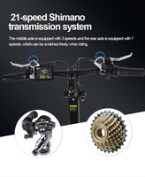 26” Folding Electric Mountain Bike – 250W, Dual Suspension