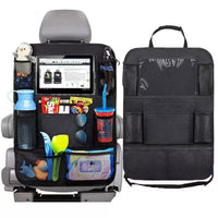 Car Backseat Organizer with Touchscreen Tablet Holder – Storage Pockets & Seat Protector