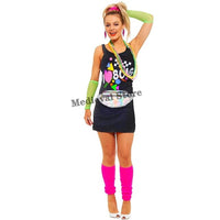 Women's 80s Disco Party Costume Set - Neon Accessories, Headband, Bag, Earrings